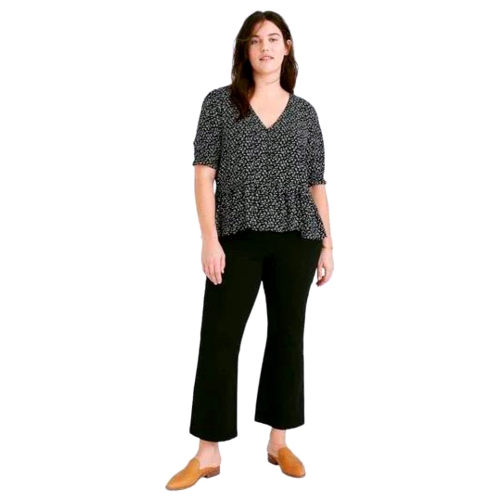 Madewell‎ Black Cropped Pants Jeans Fraser Demi-Boot  Women's Plus 36